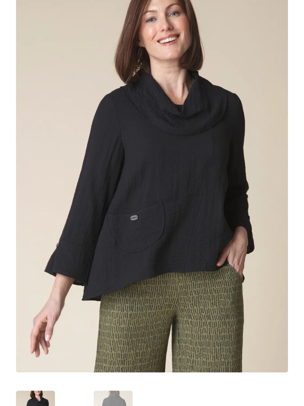 Lightweight, Flowy Habitat Express Travel Swing Cowl Neck Top (Large)